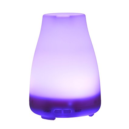 CO-Z 100ML Ultrasonic Essential Oil Diffuser Cool Mist Humidifier Aroma With 7 Color LED Lighting