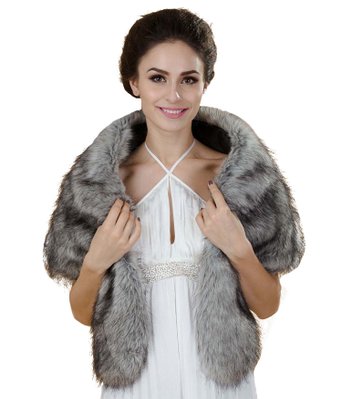 Aukmla® Women's Wedding Fur Shawls and Wraps, Bridal Fur Stole and Scarves