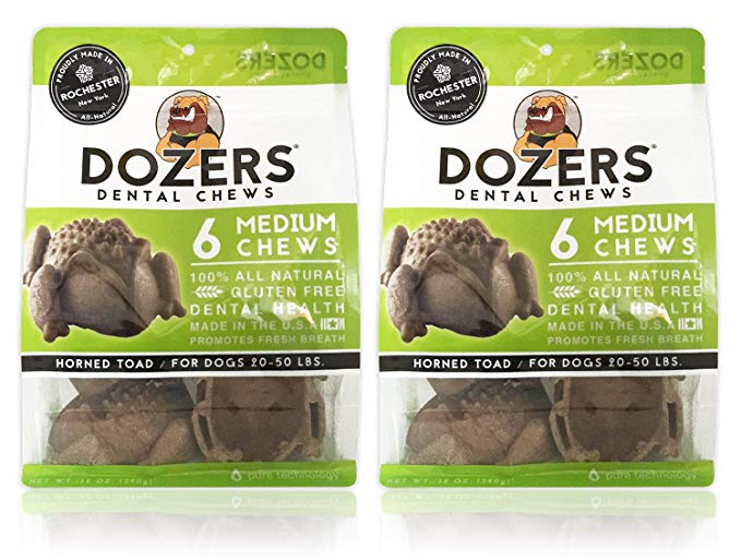 Dozers Dental Dog Chews - 100% All Natural Ingredients - Gluten Free Dental Healthy Delicious Dog Treat - Promotes Fresh Breath