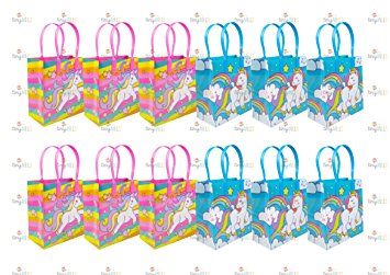 Unicorn Party Favor Bags Treat Bags, 12 Pack