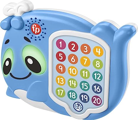 Fisher-Price Linkimals Toddler Learning Toy 1-20 Count & Quiz Whale with Interactive Lights & Music for Ages 18  Months