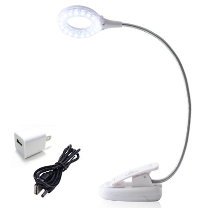 Leadleds Multipurpose Gooseneck 18-LED Clip-on Light with Stand - Battery Operation or Plug into USB or Outlet - Can be Used for BBQ, Grill, Reading Book, Tabletop/Desktop, Tasks, Computer etc