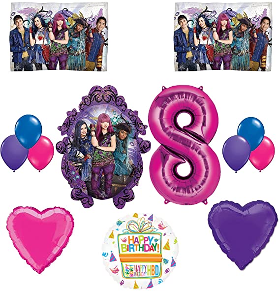 The Descendants Party Supplies and 8th Birthday Balloon Bouquet Decorations