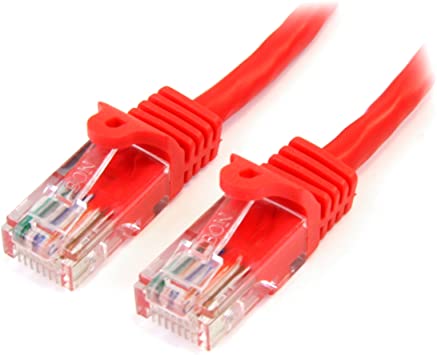 StarTech.com Cat5e Ethernet Cable - 2 ft - Red- Patch Cable - Snagless Cat5e Cable - Short Network Cable - Ethernet Cord - Cat 5e Cable - 2ft (45PATCH2RD)