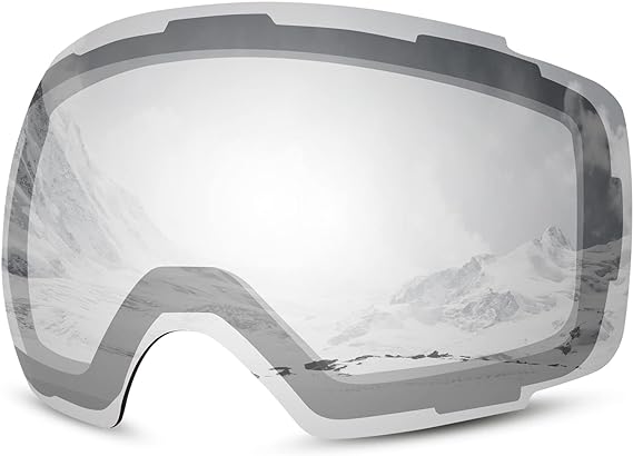 Odoland Magnetic Interchangeable Ski Goggles with 2 Lens, Large Spherical Frameless Snow Snowboard Goggles for Men Women