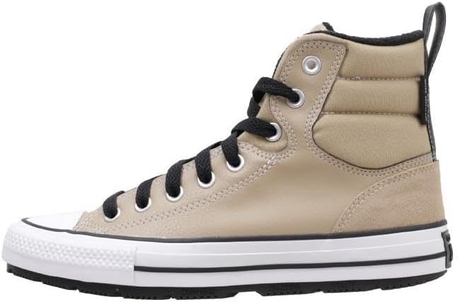 Converse Unisex Chuck Taylor All Star Berkshire Boot Hi Sneaker - Lace up Closure Style - Nomad/Khaki/Black/White