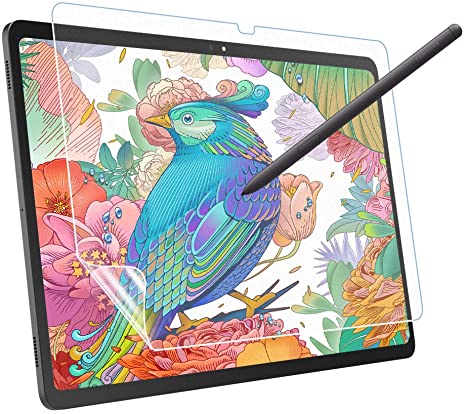 MoKo Like Paper Screen Protector Fits Samsung Galaxy Tab S7 Plus 12.4" 2020 (SM-T970/976/T975)/Galaxy Tab S7 FE 12.4" 2021 (SM-T730/T736B), [Paper-Thin Film Writing] Anti-Glare Tablet PET Film, Matte