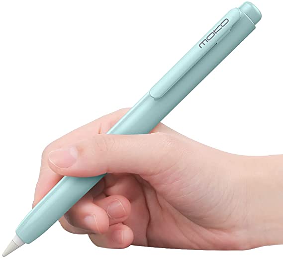 MoKo Holder Case Compatible with Apple Pencil 2nd Generation, Retractable Protective Pen Cover with Sturdy Clip for iPad Mini 6 2021/ iPad Air 4th Gen/ iPad Pro 11 /Pro 12.9 2021/2020, Sky Blue