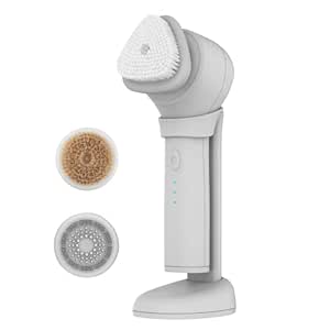 skn by conair Daily Glow Facial Cleansing Brush, All-in-One Facial Brush Includes 3 Interchangeable Attachments for Complete Cleansing, Exfoliation, and Rejuvenation