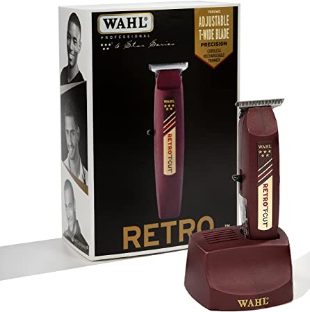 Wahl Professional 5-Star Series Cordless Retro T-Cut Trimmer #8412 – Great for Professional Stylists and Barbers – 60 Minute Run Time