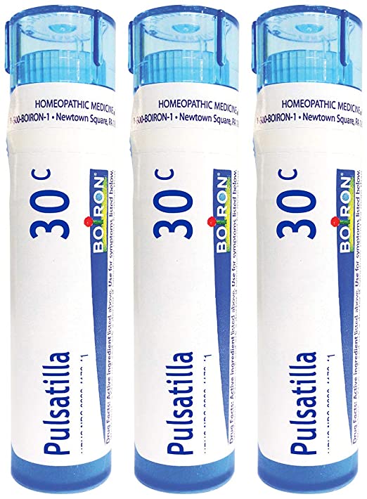 Boiron Pulsatilla 30c, 80 Pellets, Homeopathic Medicine for Cold with Thick, Yellow Discharge, 3 Count