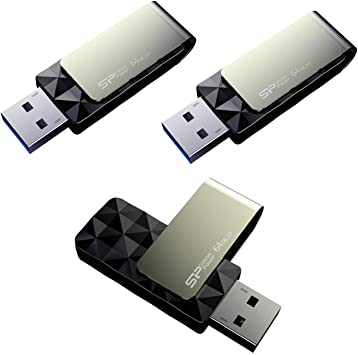 Silicon Power 64GB-Blaze B30 USB 3.0 Flash Drive, 3 Pack