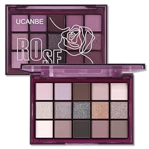 UCANBE Smokey Rose Eyeshadow Palette, 15 Colors Neutral Shimmer Matte Metallic Makeup Pallet, Smokey Nude Taupe Brown Eye High Pigmented Sombras De Ojos Gift Kit