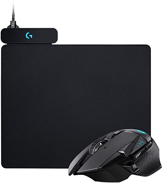 Logitech G502 LIGHTSPEED Wireless Gaming Mouse,HERO 16K Sensor,11 Programmable Buttons   G PowerPlay Wireless Charging Mouse Pad,Compatible with G Pro/ G903/ G703/ G502 LIGHTSPEED Gaming Mice - Black