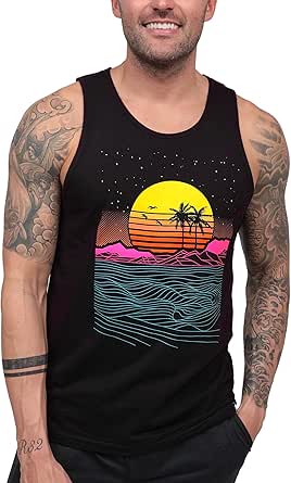 INTO THE AM Premium Graphic Tank Tops for Men - Summer Beach Men's Tanks S - 2XL