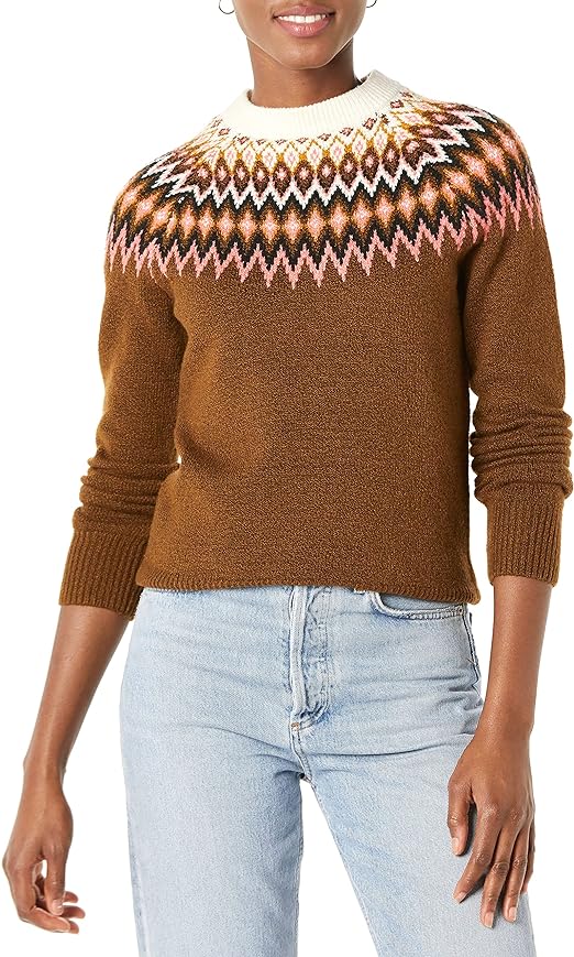 Amazon Essentials Womens Soft-Touch Crewneck Novelty Sweater