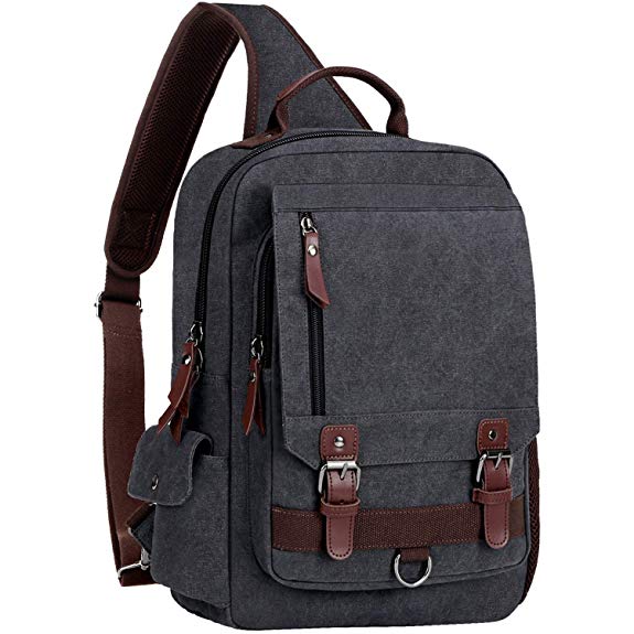 WOWBOX Sling Bag for Men Women Sling Backpack Laptop Shoulder Bag Cross Body Messenger Bag Fit 13.3" 15.6" Laptop Tablet