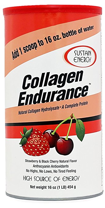 Great Lakes Collagen Hydrolysate Endurance, Complete Protein Energy and Performance Enhancer, Grass-Fed Non-Gmo Gluten Free, Strawberry Black Cherry Flavor, 16 oz. FFP