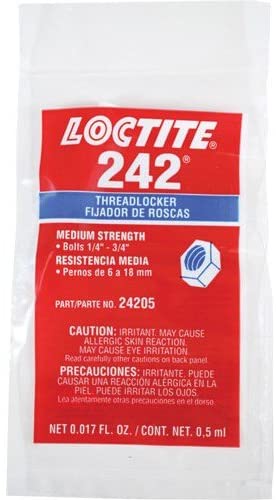Loctite 24205 242 Threadlocker (Medium Strength), Blue, 0.5 Ml Capsule