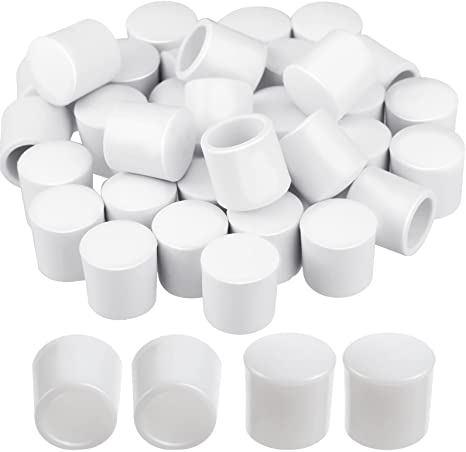 Door Stop Bumper Tips 0.39 Inch Door Rubber Stop Bumper Replacement Stopper Tips Caps for Door and Wall Protection, White (20 Pieces)