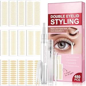 Medical Grade Instant Eyelid Tape, 480 Pcs Invisible Eyelid Lifter Strips Suitable for Eyes Makeup, Double Eyelid Tape for Heavy, Hooded, Droopy Lids, Achieve a More Youthful Appearance