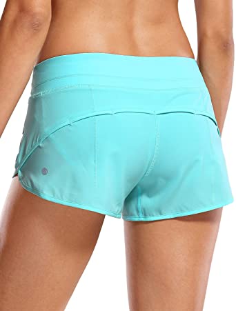 CRZ YOGA Women's Workout Sports Running Active Shorts with Zip Pocket - 2.5 Inches