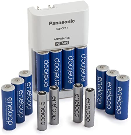 Panasonic K-KJ17MZ104A eneloop Power Pack; 10AA, 4AAA, and Advanced Battery Charger (Battery Color May Vary)