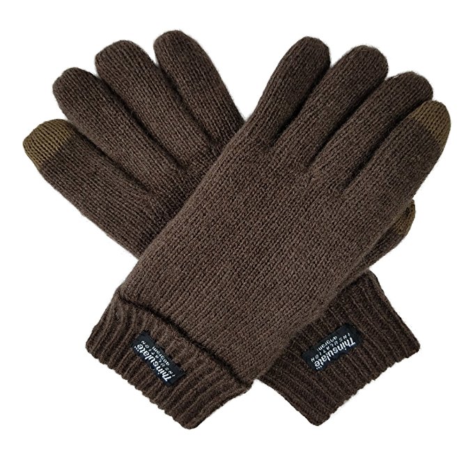 Bruceriver Ladie's Pure Wool Knitted Basic and Touchscreen Gloves with Thinsulate Lining