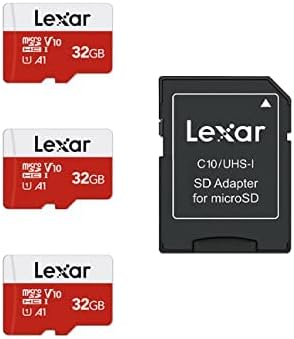 Lexar 32GB Micro SD Card 3 Pack, microSDHC UHS-I Flash Memory Card with Adapter - Up to 100MB/s, U1, Class10, V10, A1, High Speed TF Card (3 microSD Cards   1 Adapter)