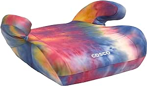 Cosco Kids Topside Lightweight Backless Belt-Positioning Booster Car Seat, Washable Cover, Tie Dye