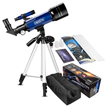 Emarth 70mm Telescope for Kids and Astronomy Beginners, Travel Scope with Adjustable Tripod & Finder Scope & Two Eyepieces(K25mm & K10mm)-Perfect for Children Educational and Gift (A)