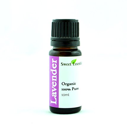 100% Pure Premium Organic Lavender Essential Oil - 10ml - Imported From France - Undiluted Therapeutic Grade Aromatherapy , Massage, Relaxation, Headache Relief, Perfect to Use in the Bath, Make Soap, Bath Salts, Candles, Therapy Blends for Lotions, Body, Face, Skin, Hair Care and Growth, Making Non-toxic Bug Spray, Safe for Your Pets - By Sweet Essentials