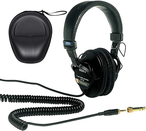 Sony MDR-7506 Professional Large Diaphragm Headphones with Headphone Case Bundle