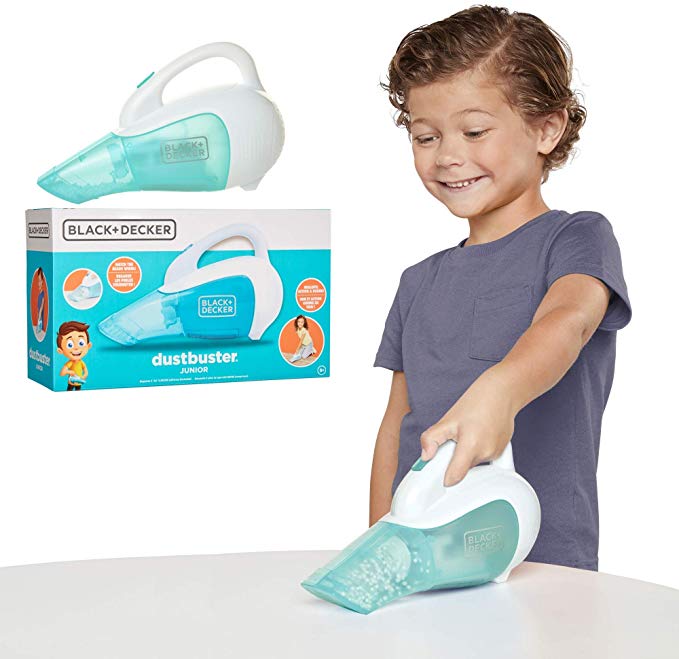 BLACK DECKER Dustbuster Junior Toy Handheld Vacuum Cleaner with Realistic Action & Sound! Pretend Role Play Toy for Kids with Whirling Beads & Batteries Included [Amazon Exclusive]