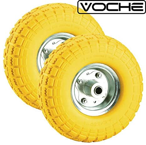 Voche® 2 X 10 Puncture Burst Proof Solid Rubber Sack Truck Trolley Wheels Spare Tyres