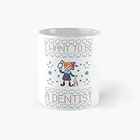 Her-mey The Elf- I Want To Be A Dentist Classic Mug | Best Gift Funny Coffee Mugs 11 Oz