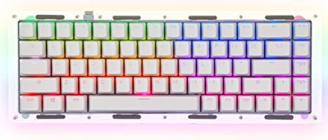 EPOMAKER TK68 65% Gasket Acrylic Hot Swappable 2.4Ghz/Bluetooth 5.0/USB-C Wired Gaming Keyboard with RGB Backlight, Translucent Pudding Keycaps for Office/Home/Win/Mac(Flamingo Switch)