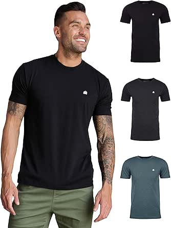 INTO THE AM Mens T Shirt with Logo - Short Sleeve Crew Neck Soft Fitted Tees S - 4XL Fresh Classic Basic Tshirts