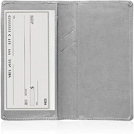 Leather Checkbook Cover Holder with Free Divider Right Handed with Middle Pen Design Checkbook Cover Case for Women/Men