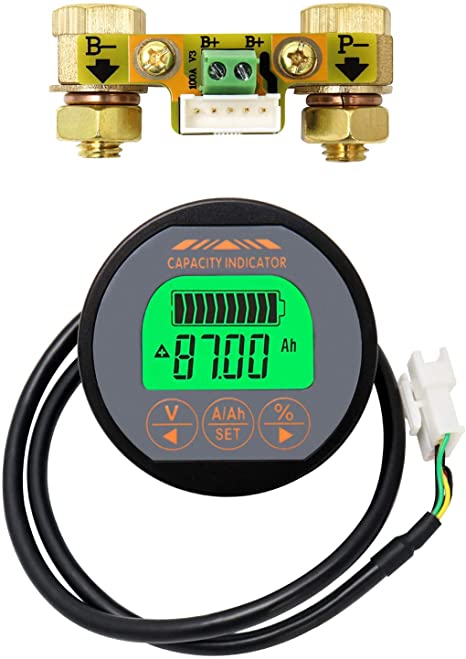 QWORK Battery Monitor Voltmeter Ammeter, Voltage Current Range 8V-80V, 0-100A Voltage Current Meter for Auto Car Motor Boat Caravan RV