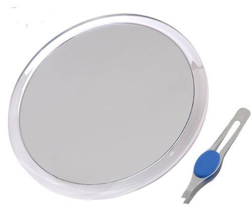 DB-Tech Large Suction Cup Magnifying Mirror with Precision Tweezer (5X, 10 Inch)