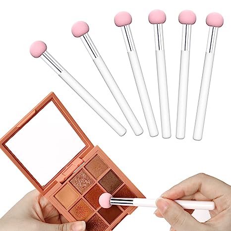 6 Pcs Makeup Sponges for Foundation Mushroom Makeup Puff Sponge with Handle Sponge Powder Brush Concealer Sponge Makeup Brush Eye Makeup Applicator Eyeshadow Brushes for Women Girls