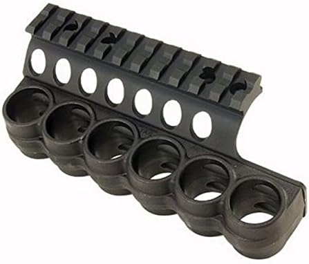 Mesa Tactical 94880 SureShell Polymer Carrier and Rail for Moss 500/590 (6-Shell, 12-GA, 4¾ in)