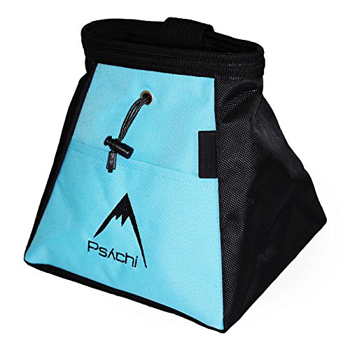 Psychi Chalk Bouldering Bucket Stand Bag for Rock Climbing with Front and Rear Zip Storage