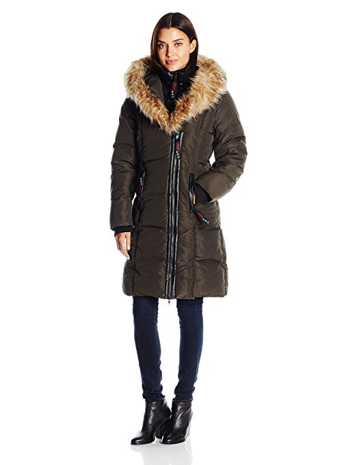 Canada Weather Gear Women's Puffer Coat with Lush Faux Fur Trim