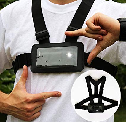 Use Your Mobile Phone as Action Camera Body Chest Mount Harness Strap Mobile Phone Holder Used for Action Sports (Samsung, iPhone Etc)