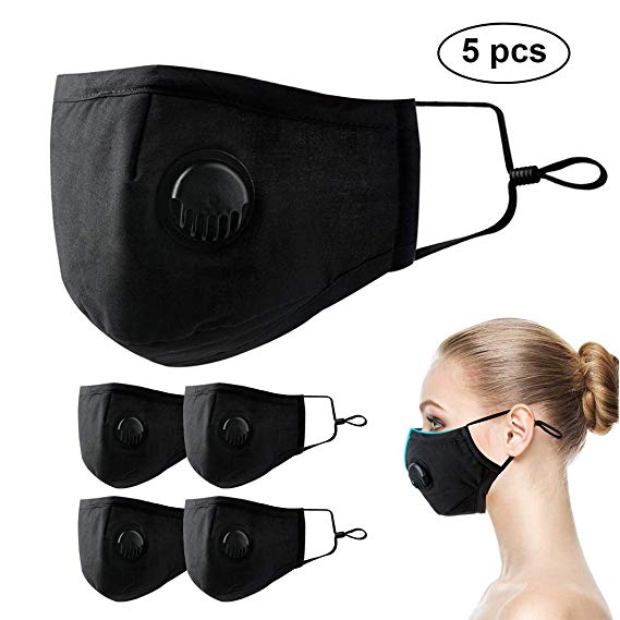 Panow 5/10 Pack Air Pollution Dust Masks with Respirator, Reusable Air Filter Mask for Pollution Smoke Allergy Mask for Women Man N95 Protection