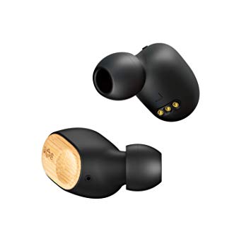 House of Marley Liberate Air Bluetooth Earphones - Wireless Earbuds made from Sustainable FSC Certified Bamboo, Recycled Silicone and Fabric, 9 Hour Battery Life, Water and Sweatproof - Black/Bamboo