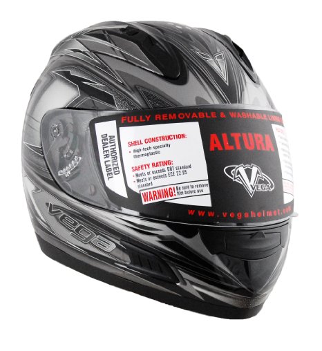 Vega Altura Helmet with Vantage Graphic (Black, X-Large)