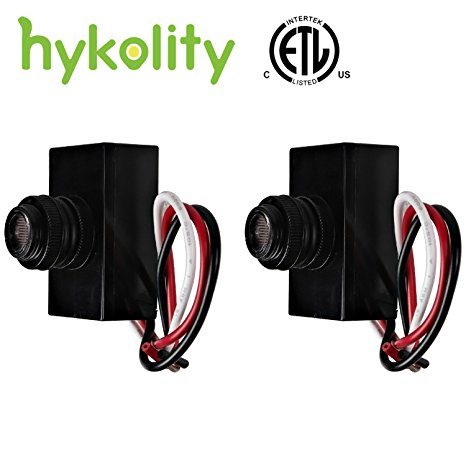 Hykolity Outdoor Post Eye Light Photo Control,Thermal Type Photo Control, Dusk-To-Dawn Light Sensor Switch - Pack of 2
